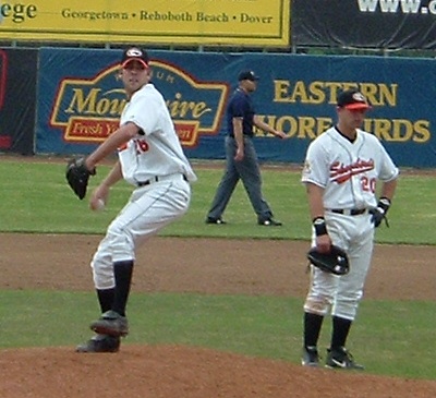 Josh Potter, pictured at left as Juan Gutierrez looks on.